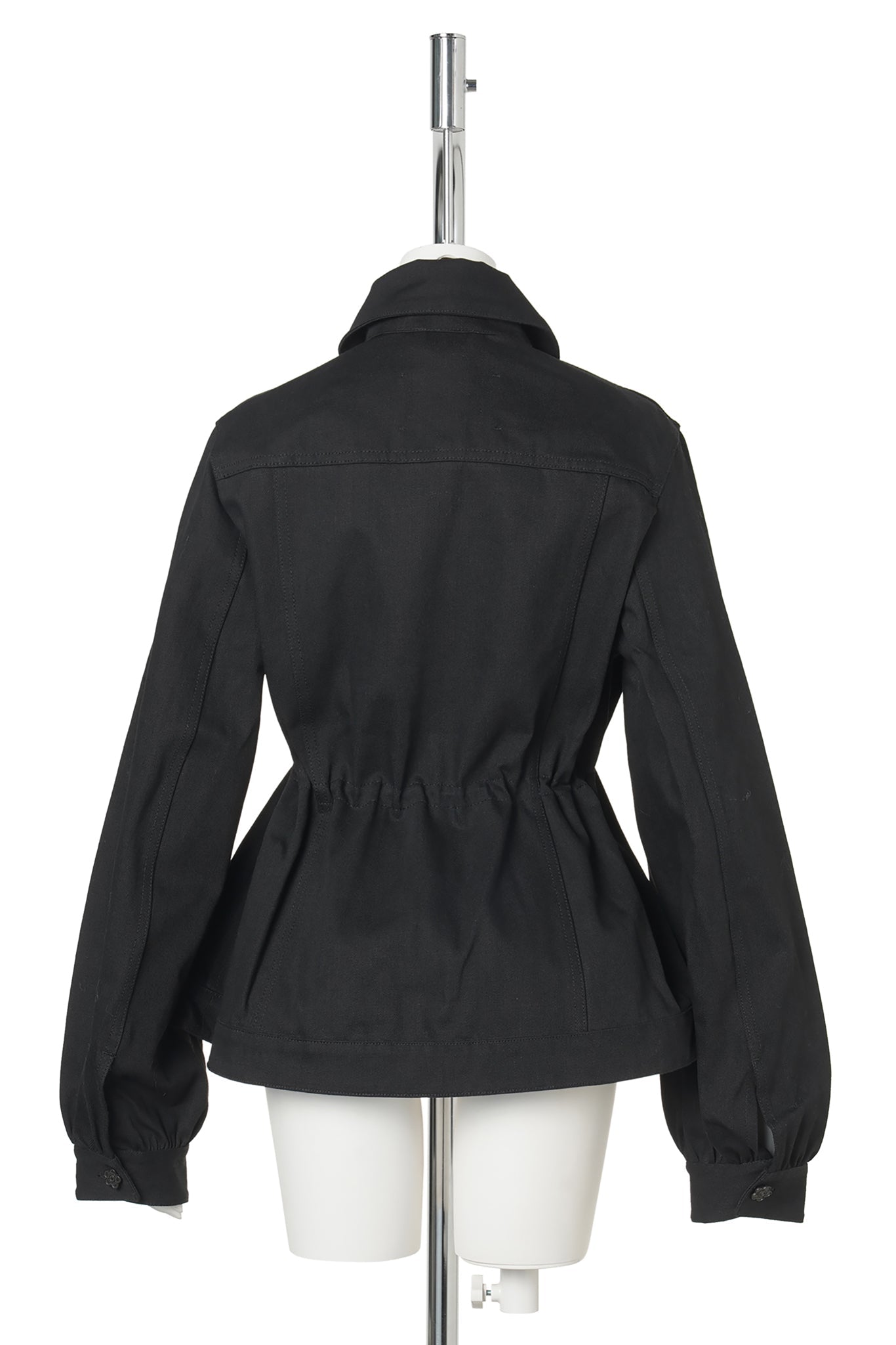JACKET WITH GATHERED WAIST AND POCKETS / BLACK