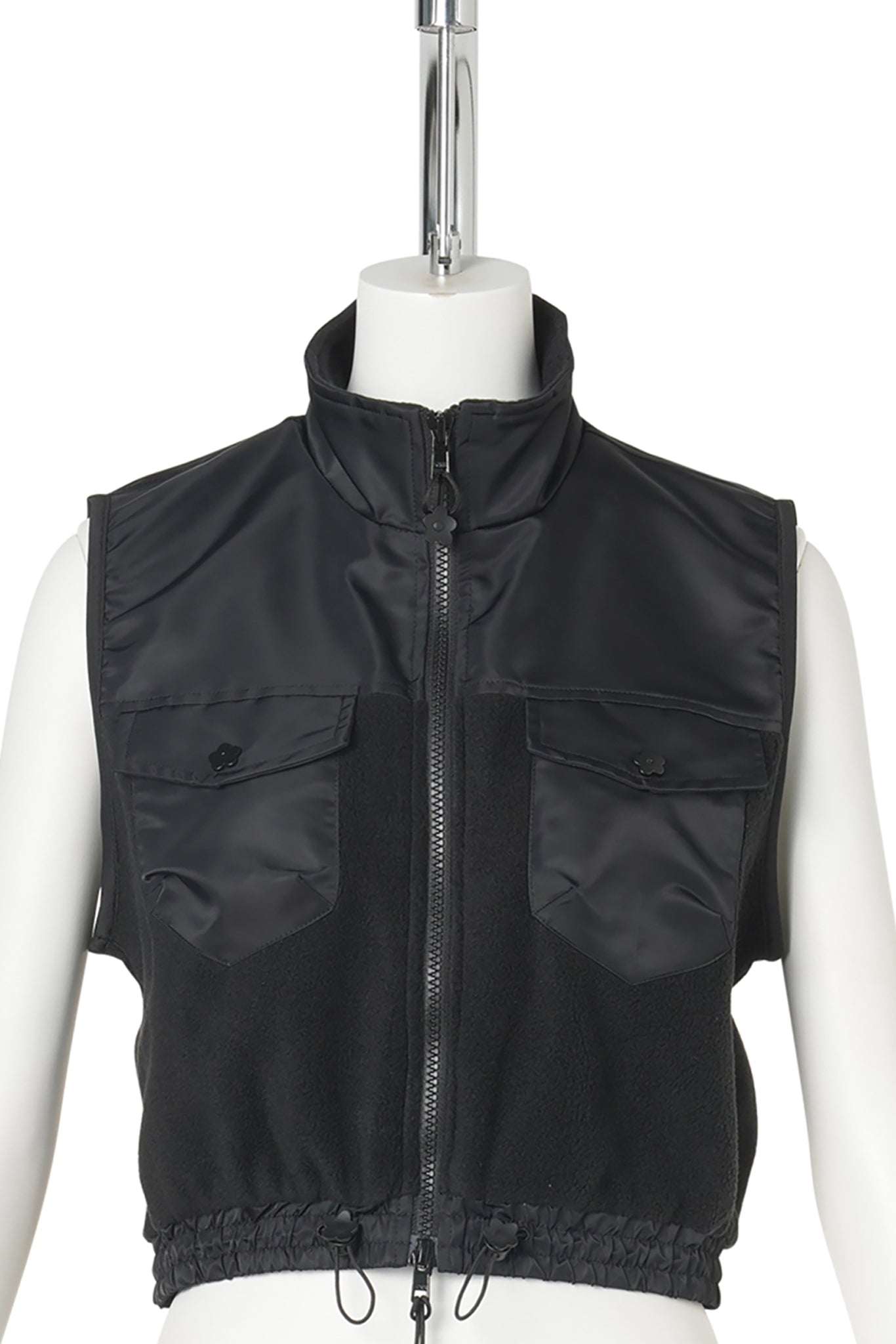 ANORAK WITH HALF ZIP AND PATCH POCKET / BLACK