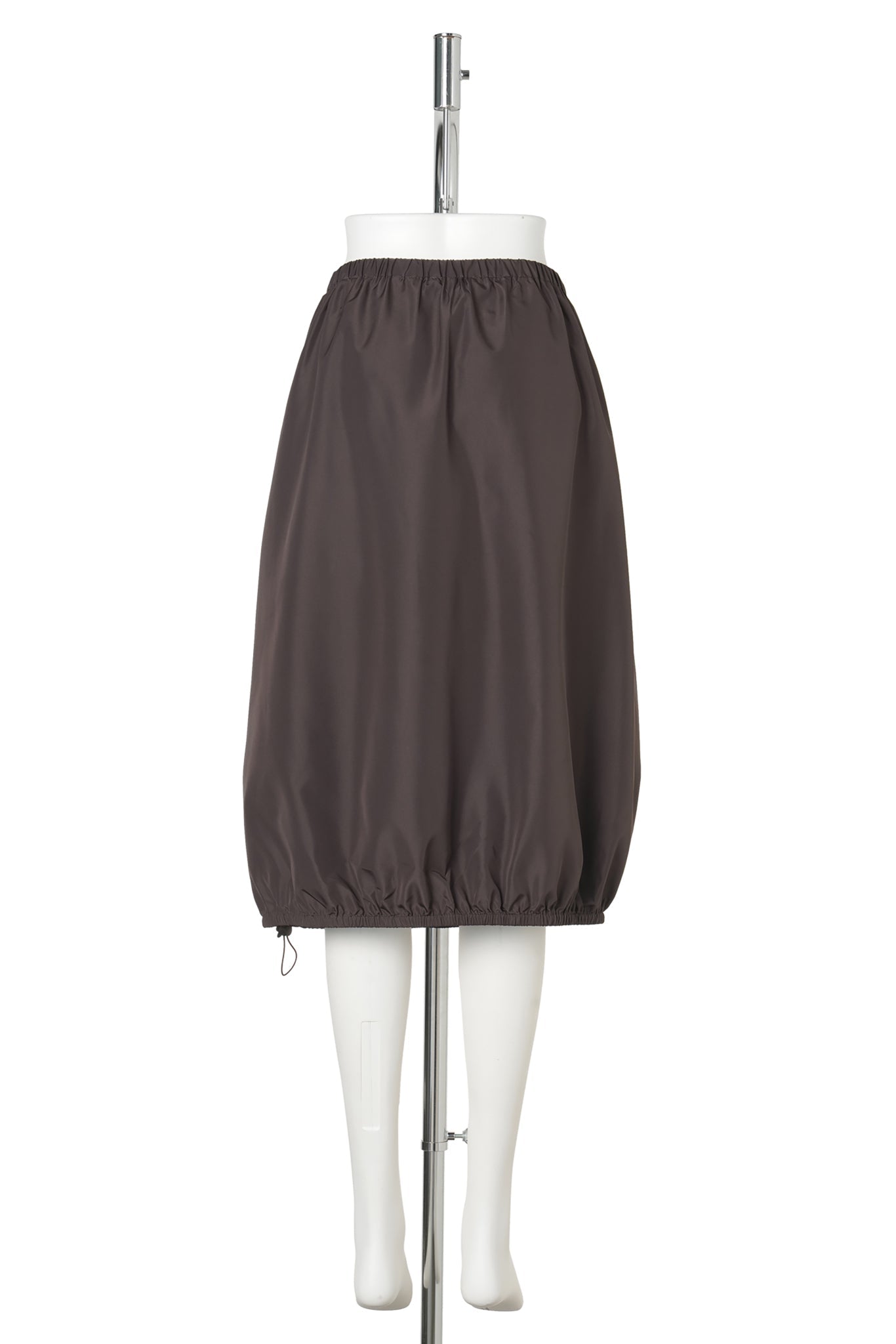 SKIRT WITH DRAWSTRING HEM / BROWN
