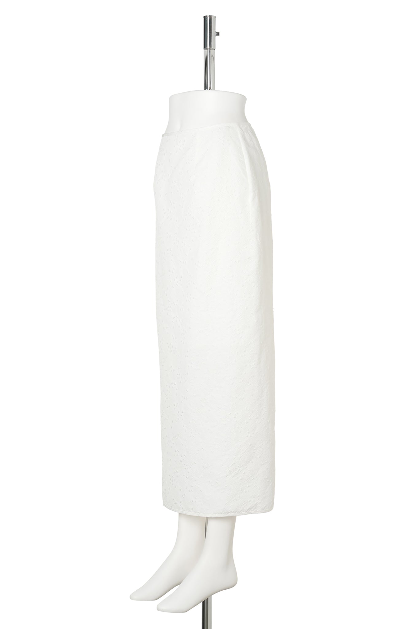 PENCIL SKIRT WITH BACK SLIT / WHITE