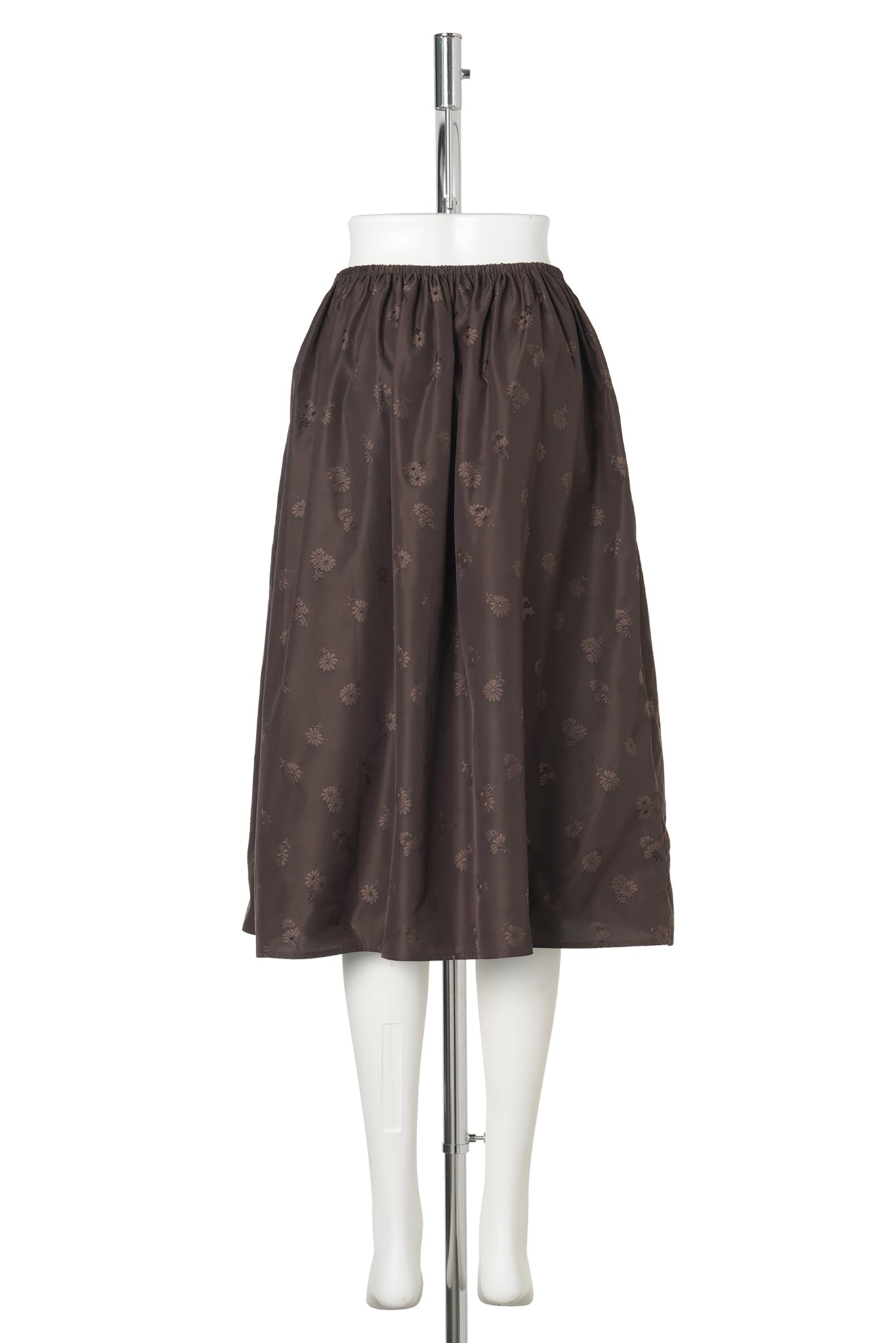 SKIRT WITH DRAWSTRING WAIST AND INSEAM POCKETS / BROWN
