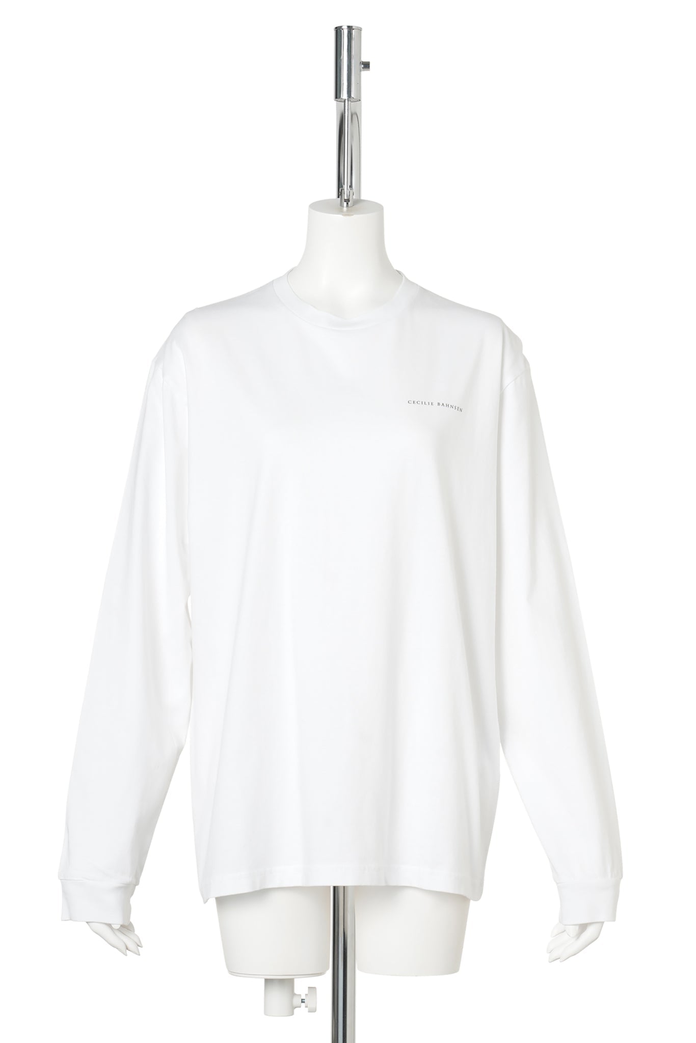 LONG SLEEVE T-SHIRT WITH PRINT AND EMB. / WHITE/PINK