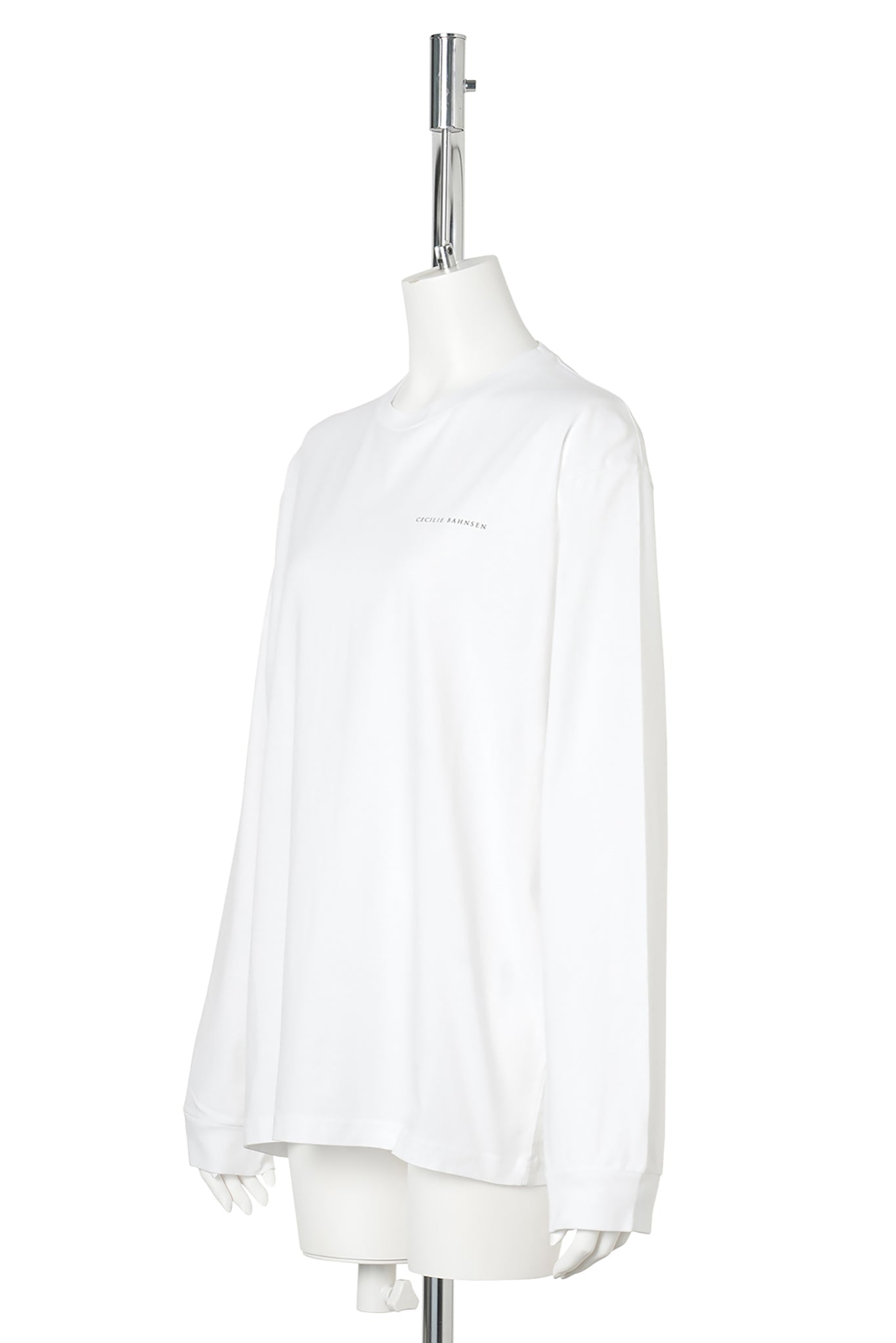 LONG SLEEVE T-SHIRT WITH PRINT AND EMB. / WHITE/PINK