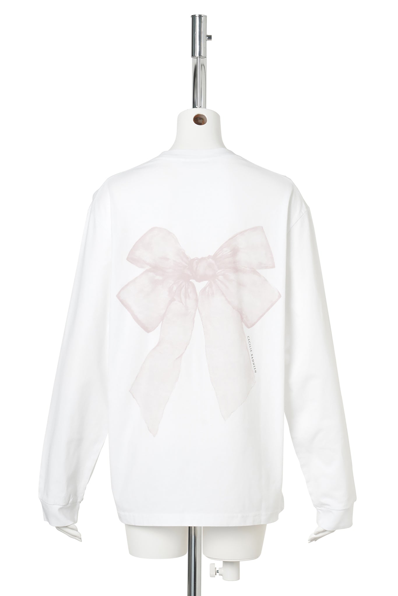 LONG SLEEVE T-SHIRT WITH PRINT AND EMB. / WHITE/PINK