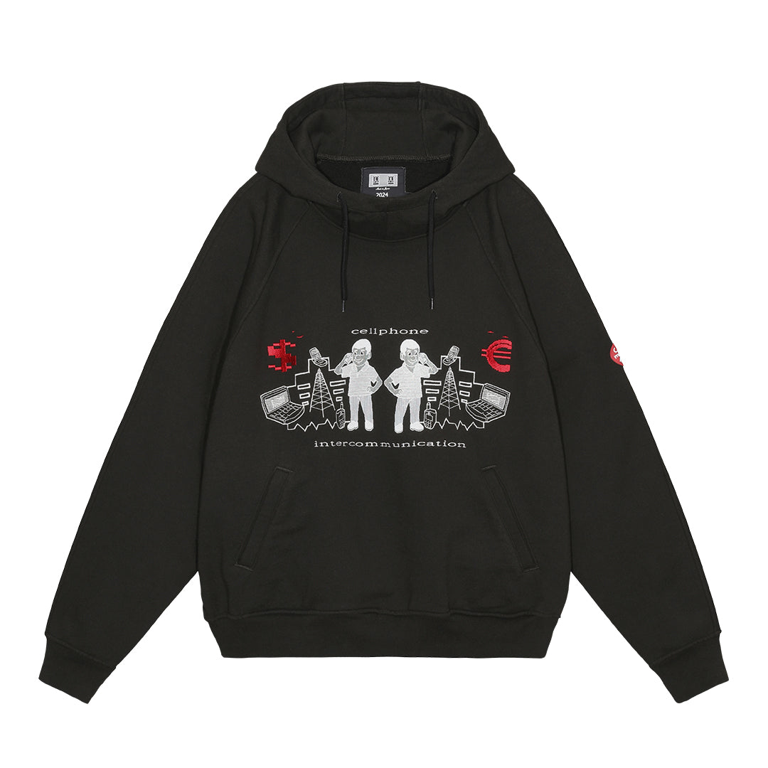 INTERCOMMUNICATION BIG HEAVY HOODY / BLACK