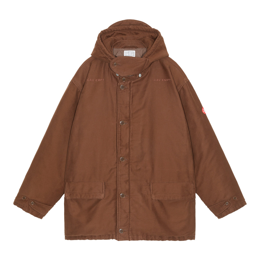 COTTON DETACH HOOD JACKET / BROWN