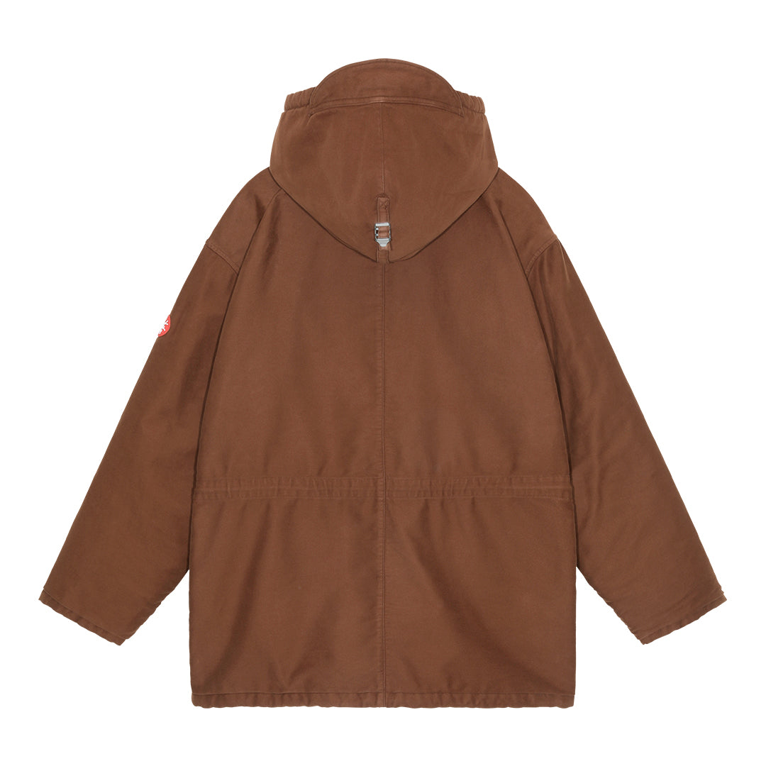 COTTON DETACH HOOD JACKET / BROWN