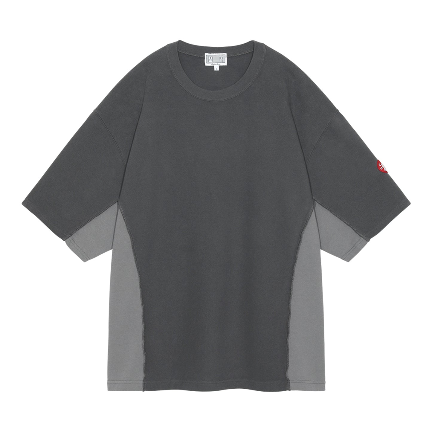 SIDE SEAM DBL KNIT T / CHARCOAL