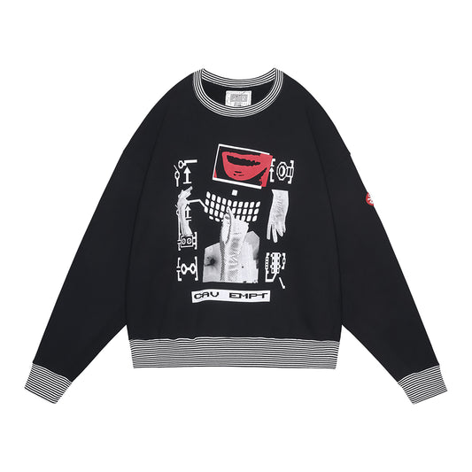 LIPS DISPLAY CREW NECK / BLACK