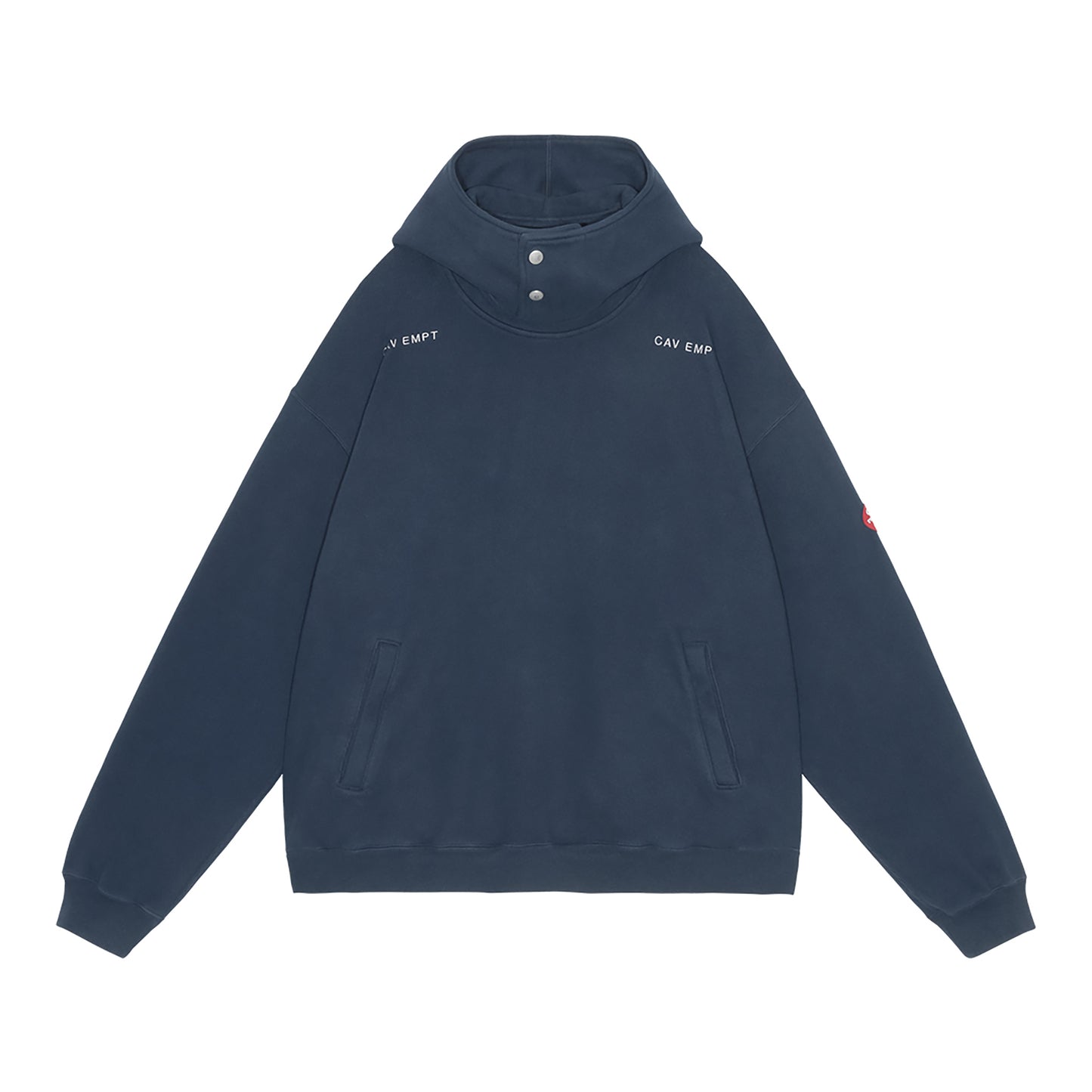 NECK SNAP DBL KNIT HOODY / NAVY