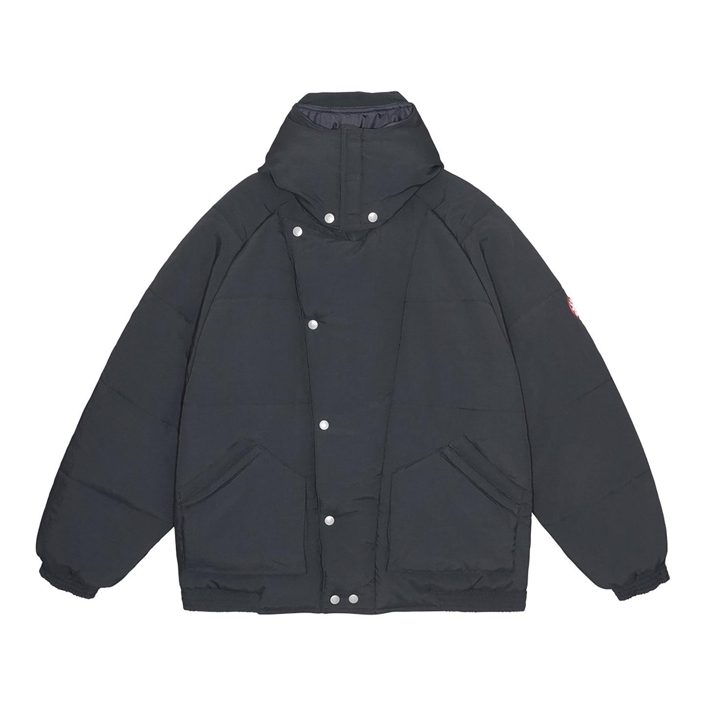 DIAGONAL FLAP PUFF JACKET / BLACK