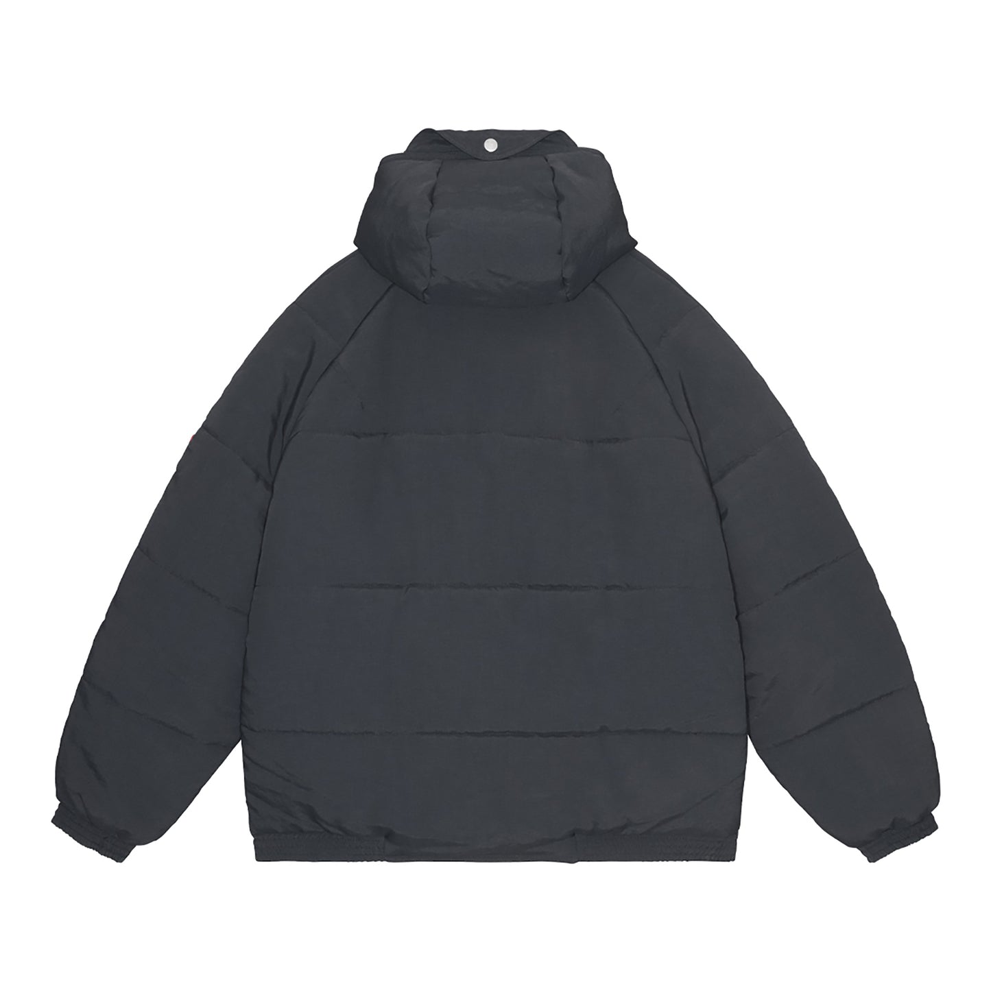 DIAGONAL FLAP PUFF JACKET / BLACK