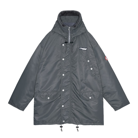 SYNTH FUR HOOD ZIP COAT / GREY