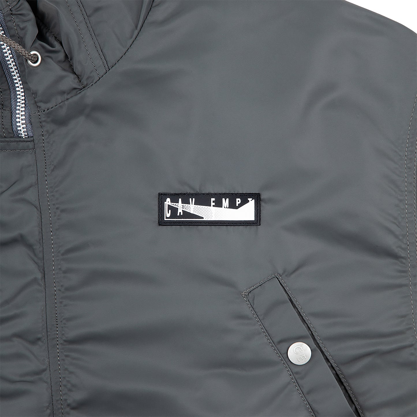 SYNTH FUR HOOD ZIP COAT / GREY