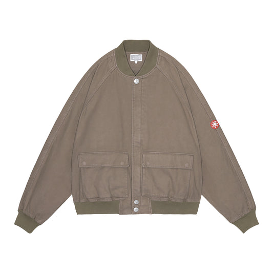 COTTON FLANNEL ZIP JACKET / BROWN