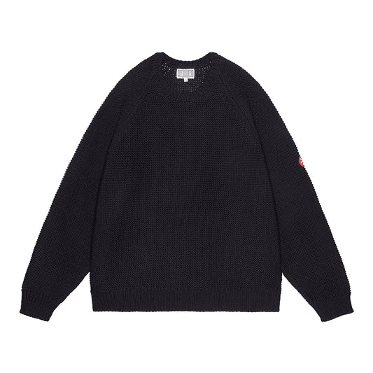 RAGLAN SLEEVE COTTON KNIT / BLACK