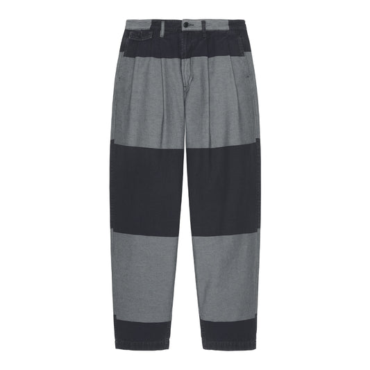 OVERDYE STRIPE TWO TUCK PANTS / GREY
