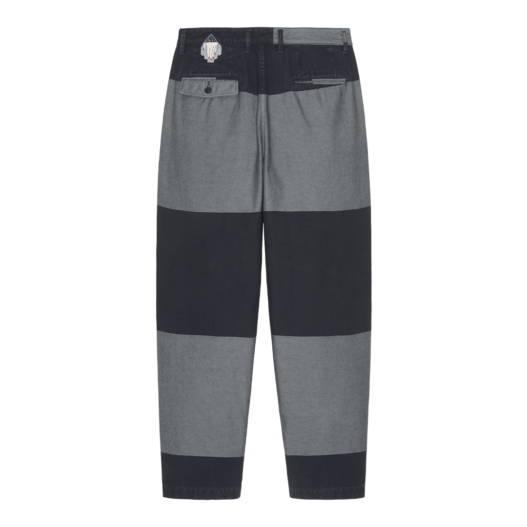 OVERDYE STRIPE TWO TUCK PANTS / GREY