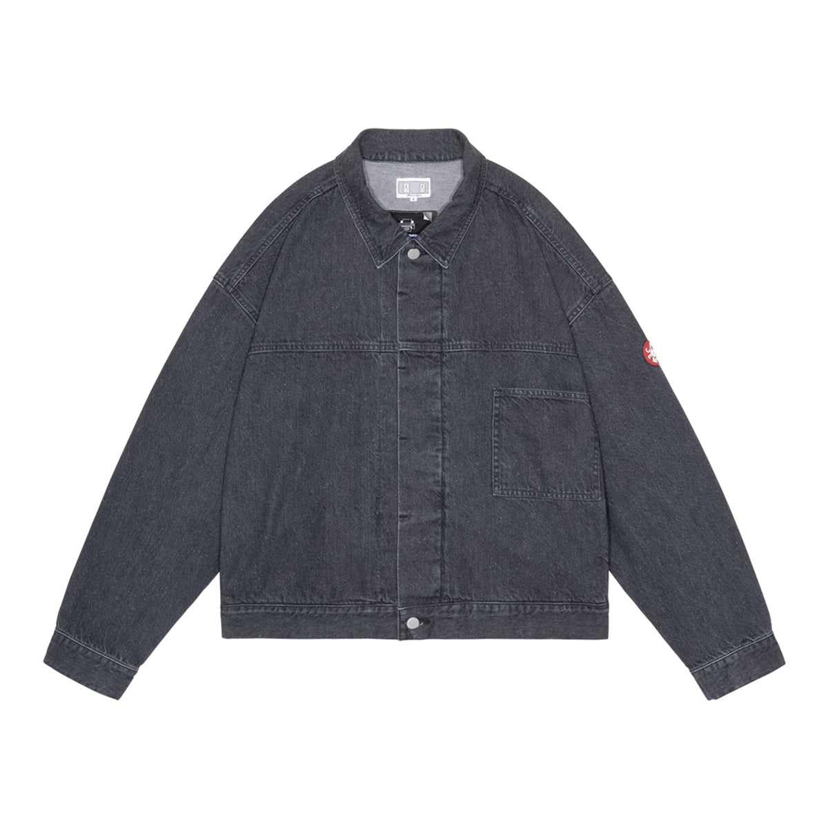 BLACK NEP DENIM TRUCKER JACKET / GREY