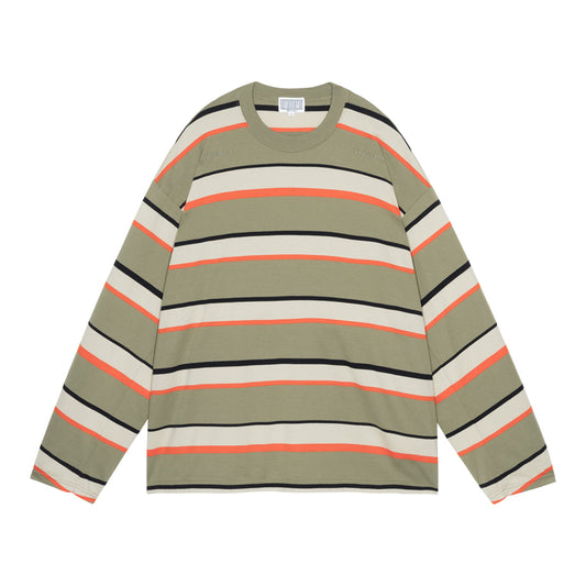 DISTINCTION STRIPE LONG SLEEVE T / GREEN