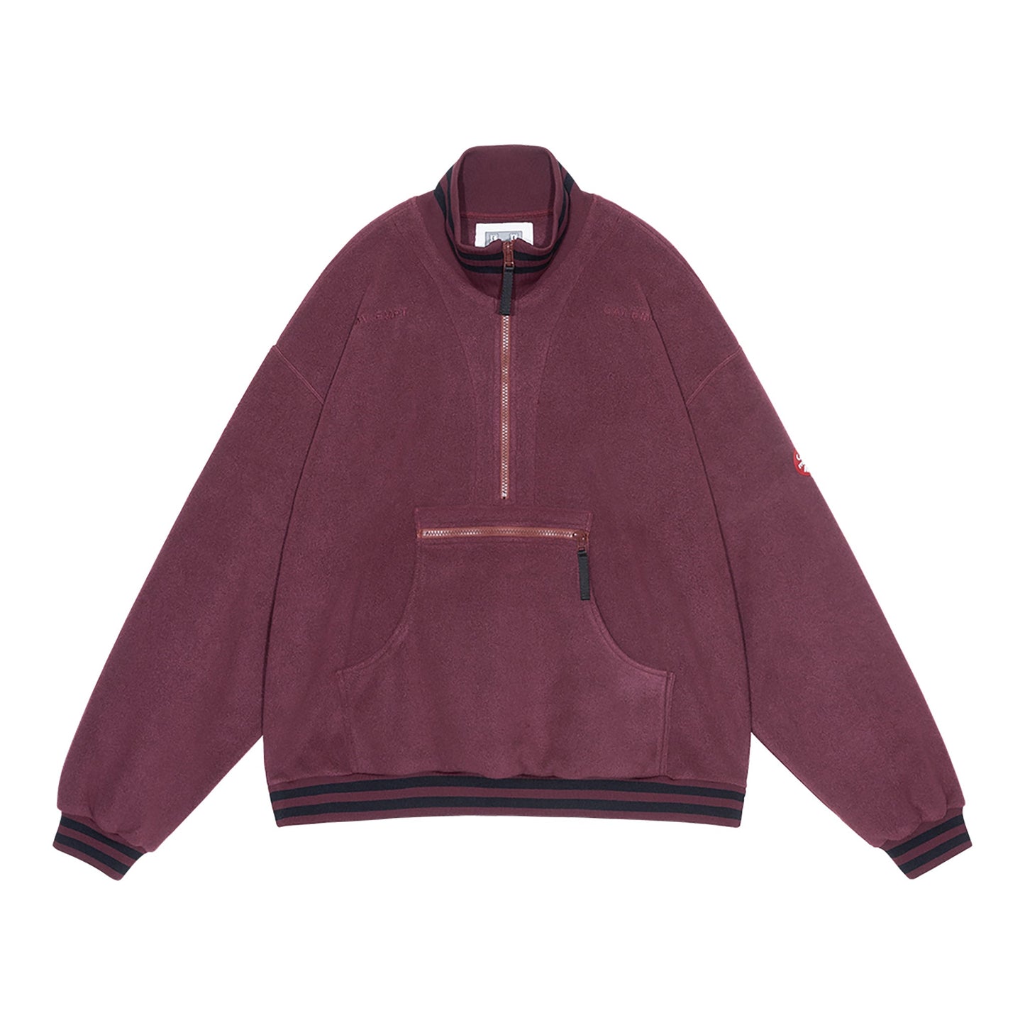 FLEECE HALF ZIP UP / BURGUNDY