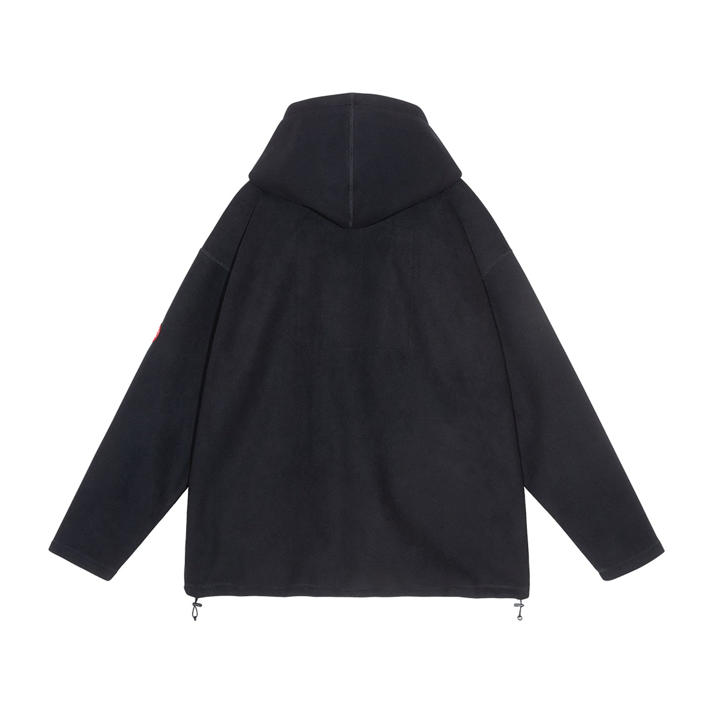 ATTACHED HOOD FLEECE ZIP UP / BLACK