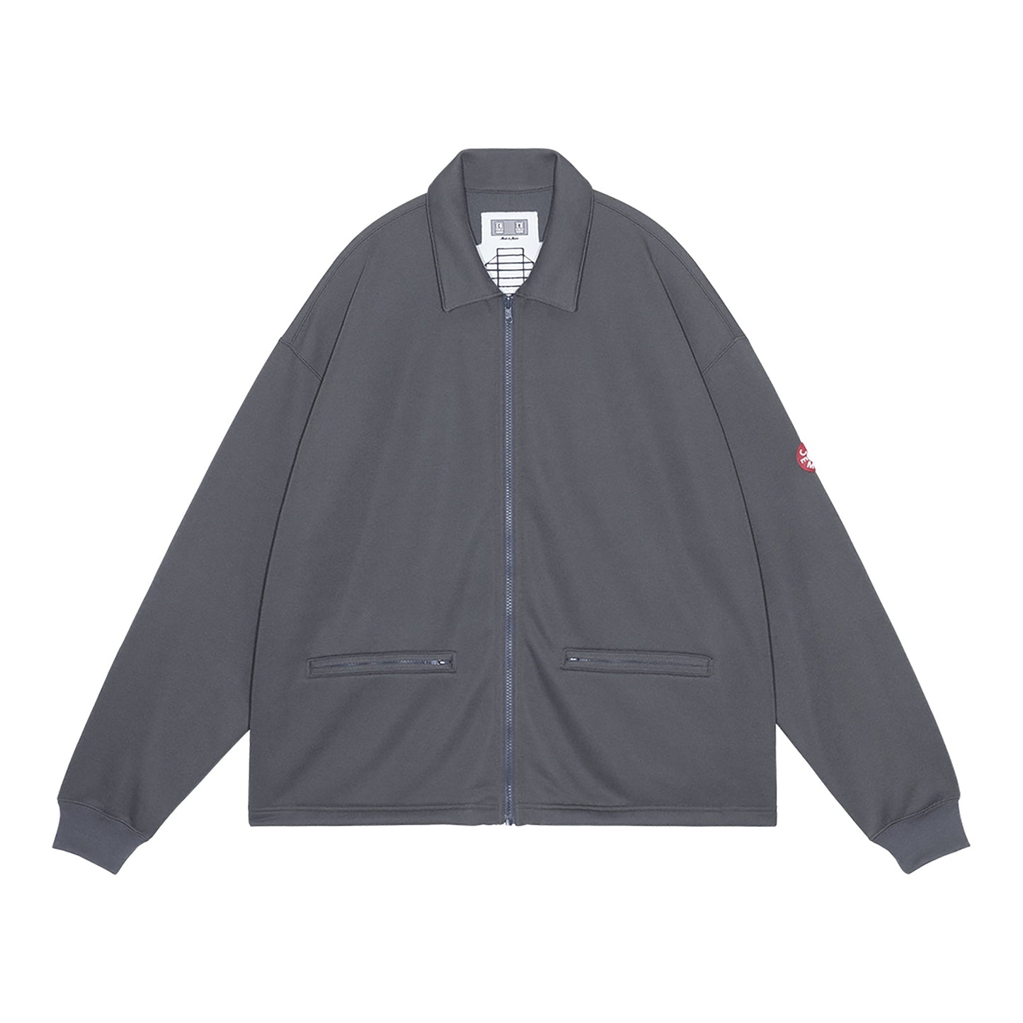 PE JERSEY COLLARED ZIP UP / CHARCOAL