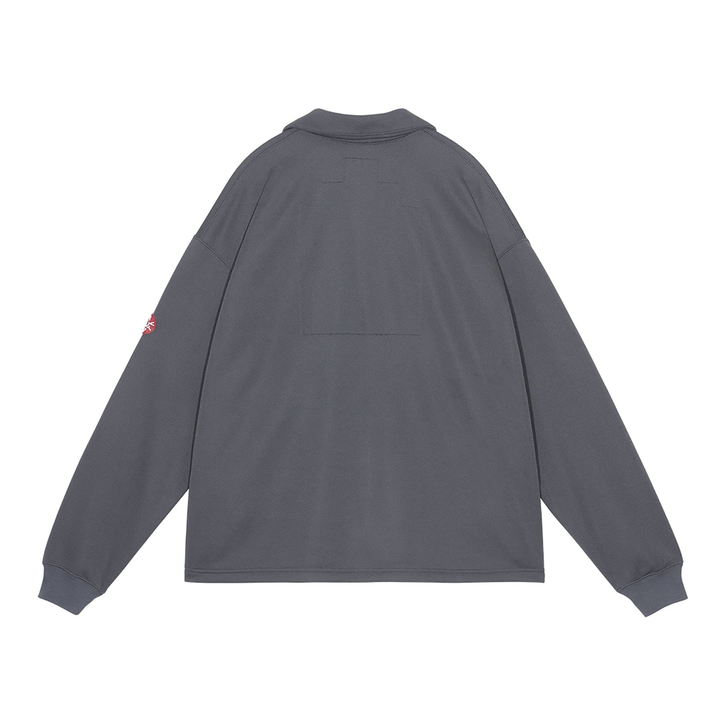 PE JERSEY COLLARED ZIP UP / CHARCOAL