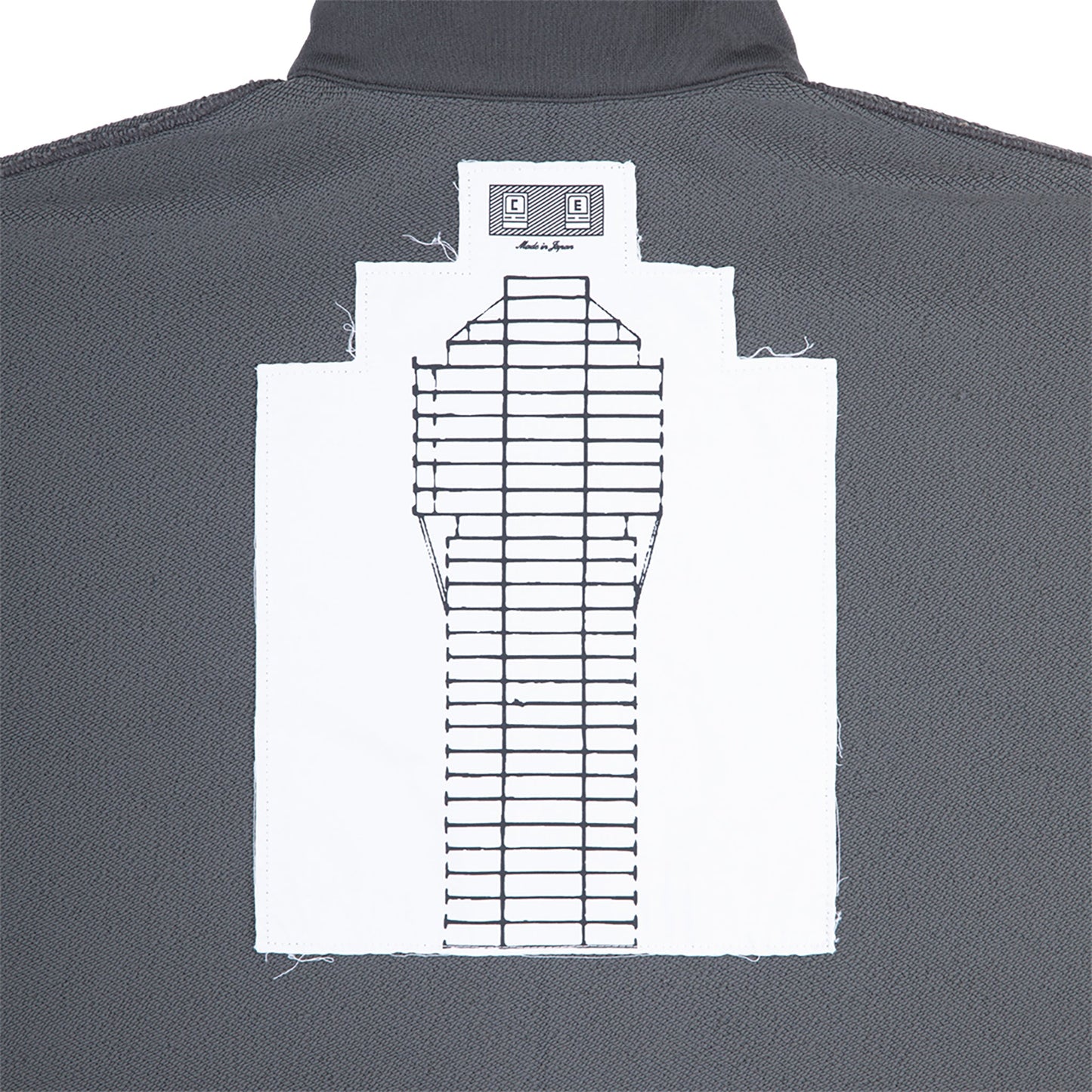 PE JERSEY COLLARED ZIP UP / CHARCOAL