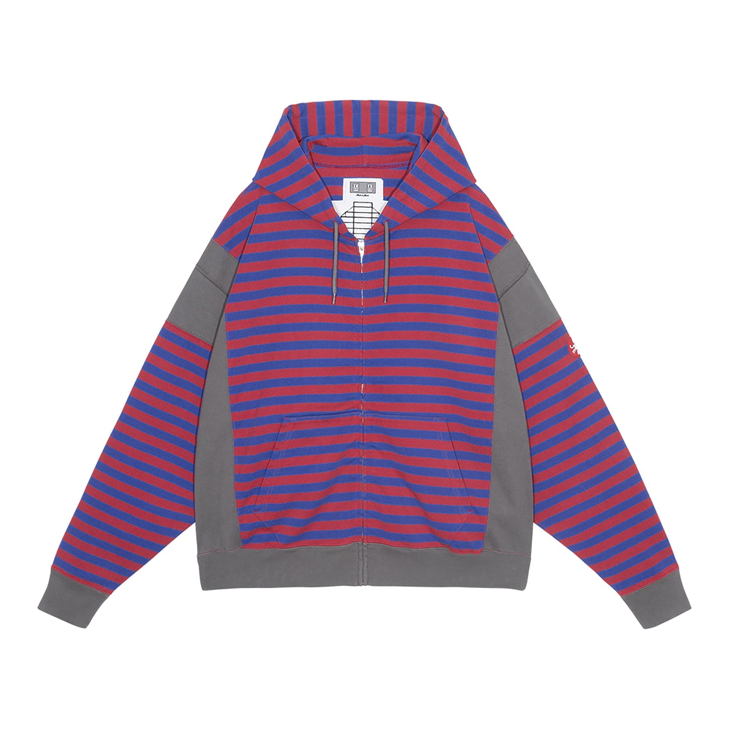 SIDE COLOUR STRIPE LIGHT HOODY / RED