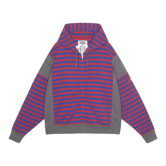 SIDE COLOUR STRIPE LIGHT HOODY / RED