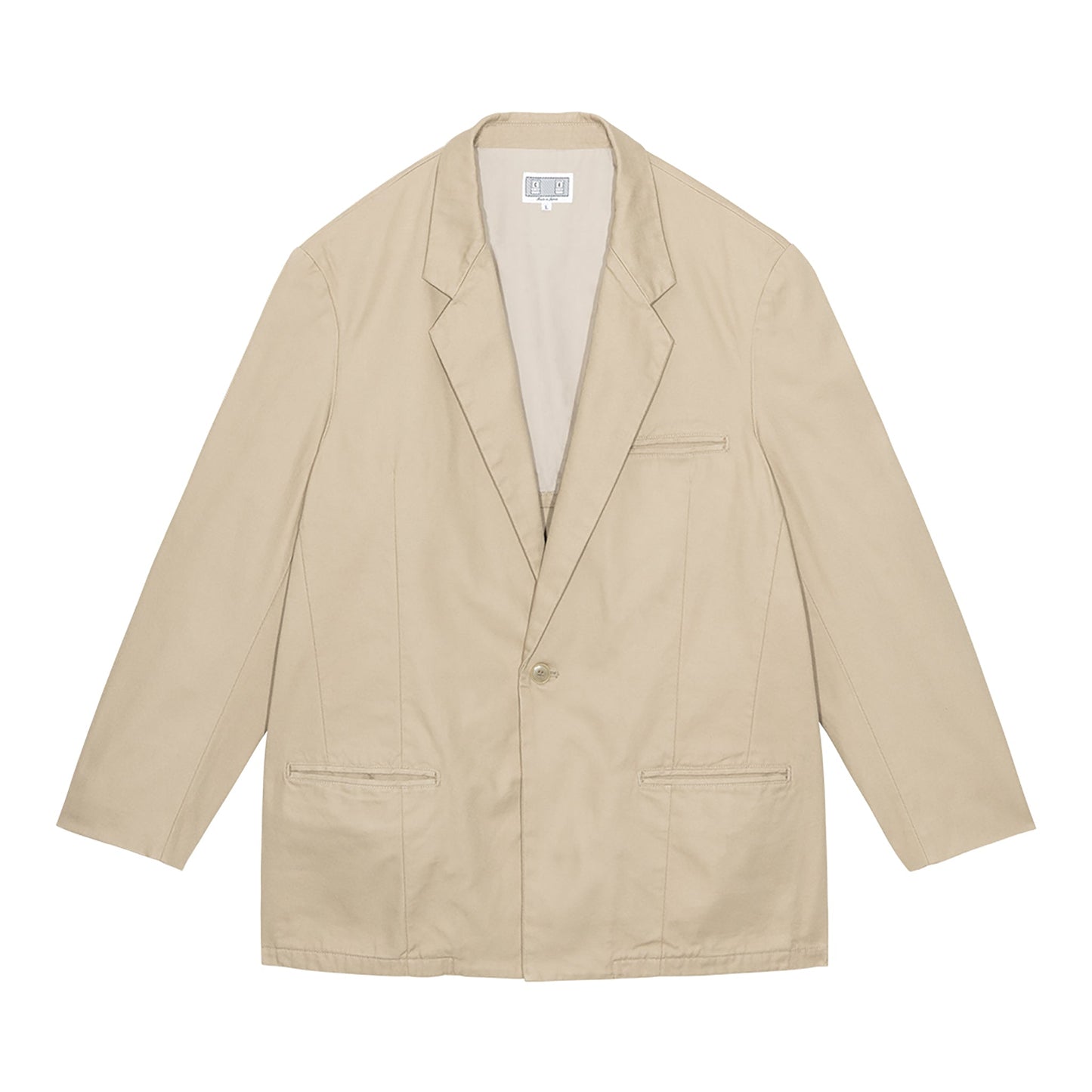 COTTON LAPEL JACKET / BEIGE