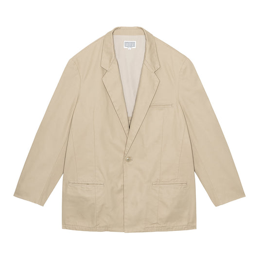 COTTON LAPEL JACKET / BEIGE
