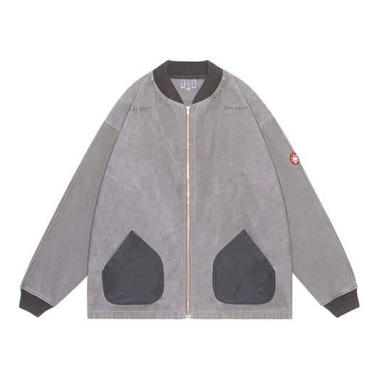OVERDYE JERSEY SLEEVE ZIP JACKET / KHAKI