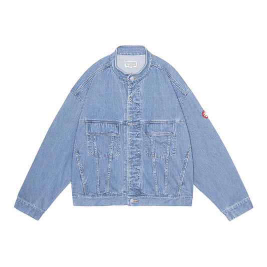 WASHED NEP DENIM TRUCKER JACKET / INDIGO