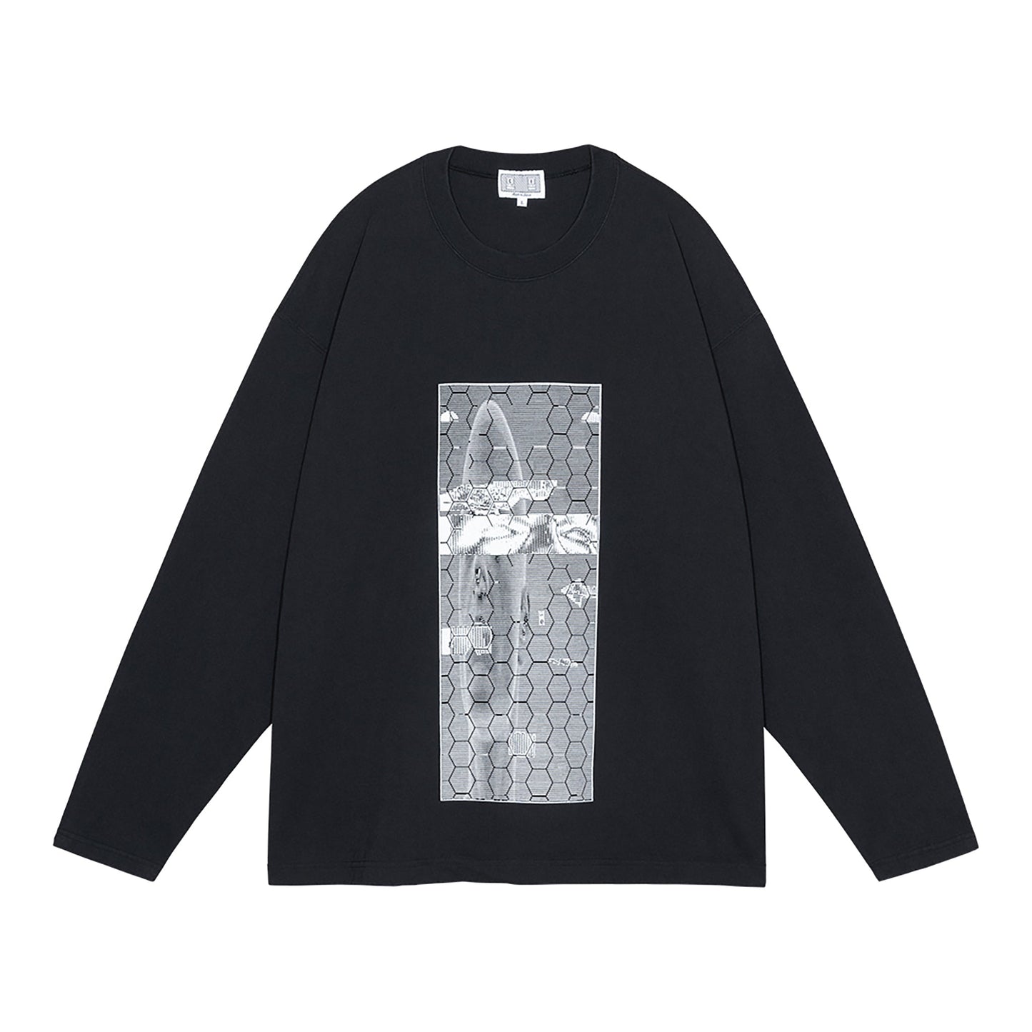WASHED MD WIRECUTTER LONG SLEEVE T / BLACK