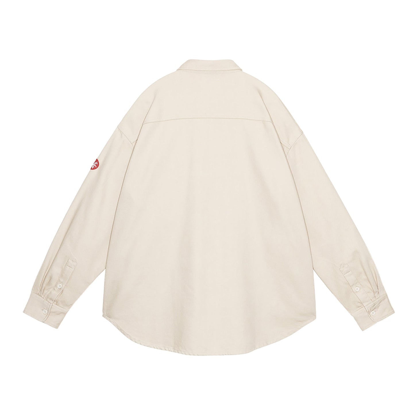 COTTON TWILL BIG SHIRT / BEIGE