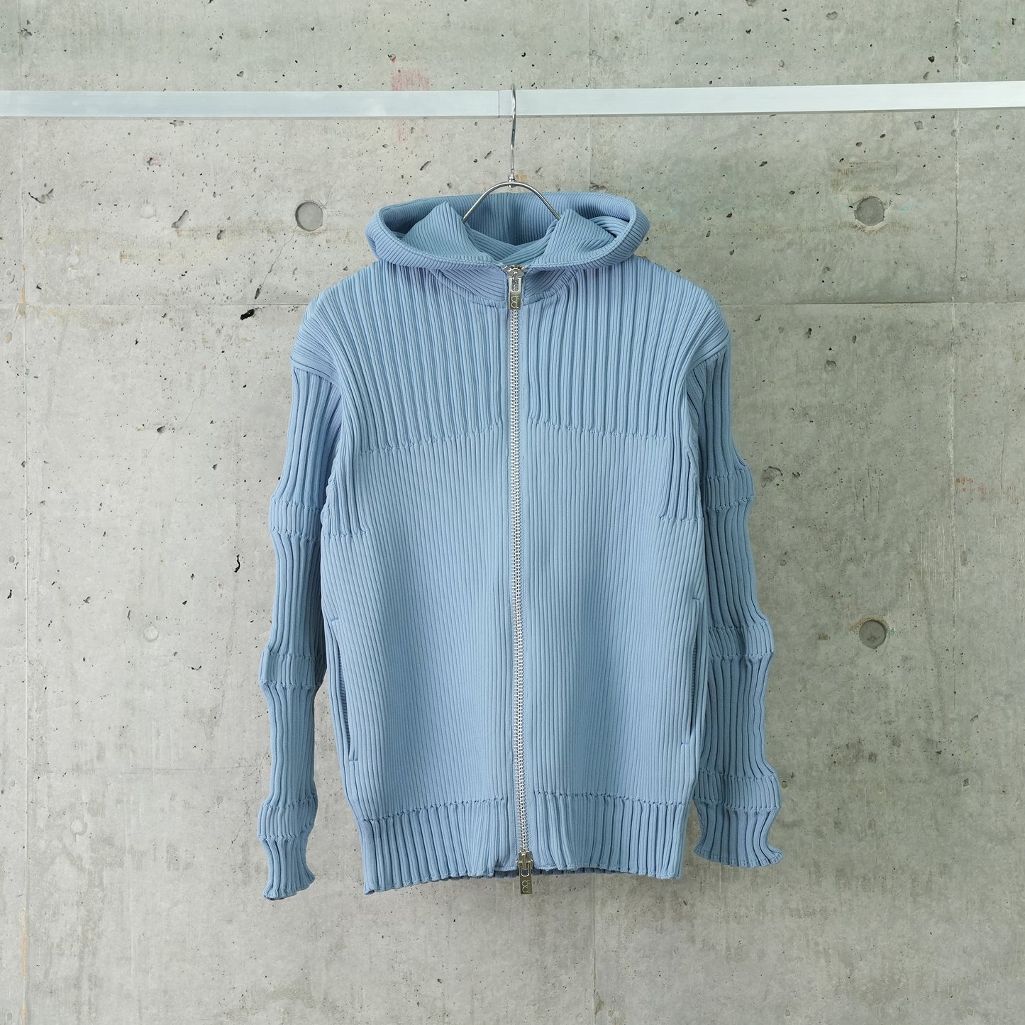 FLUTED HOODIE JACKET / ROBIN EGG BLUE