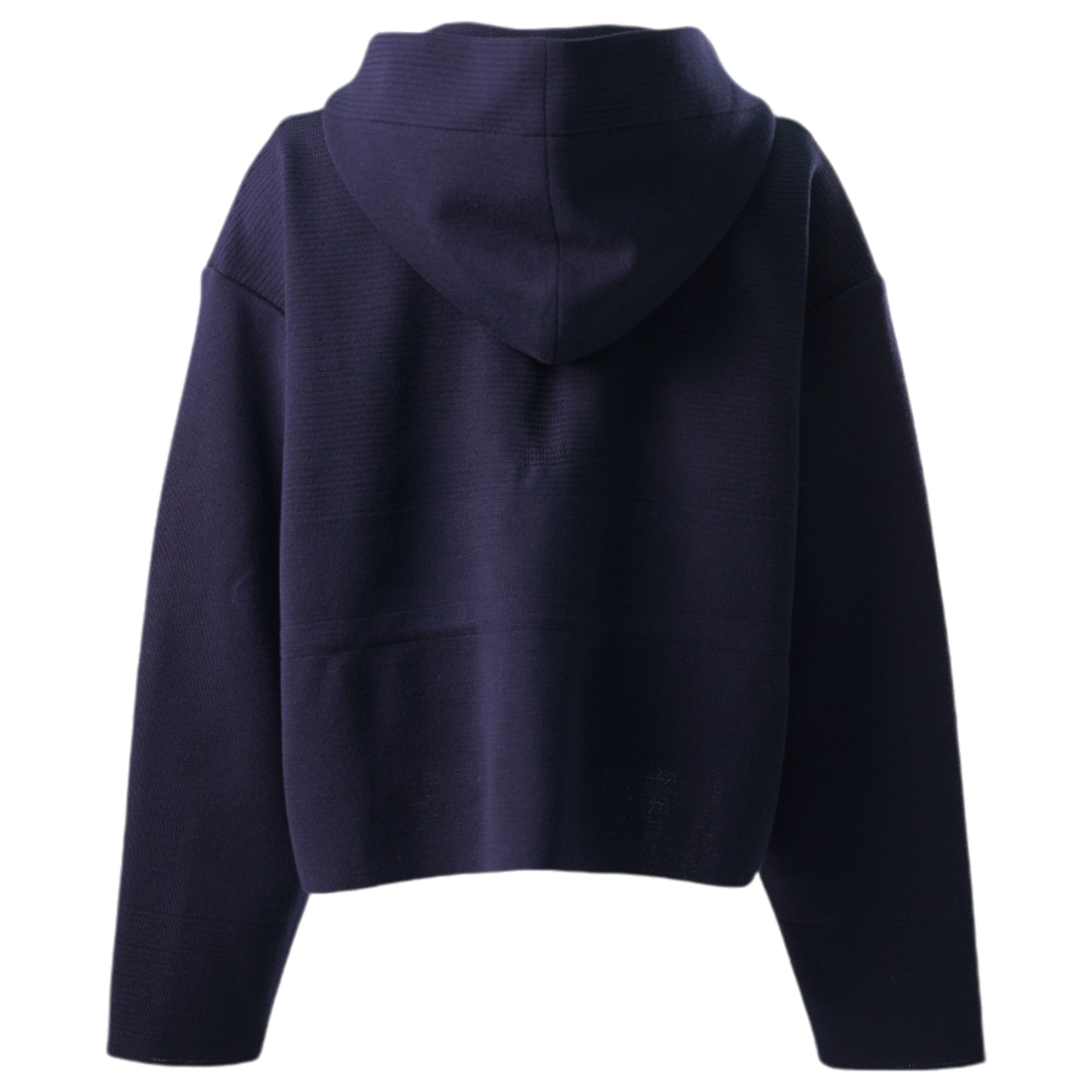 TW MILAN RIB CROPPED HOODIE JACKET / NAVY