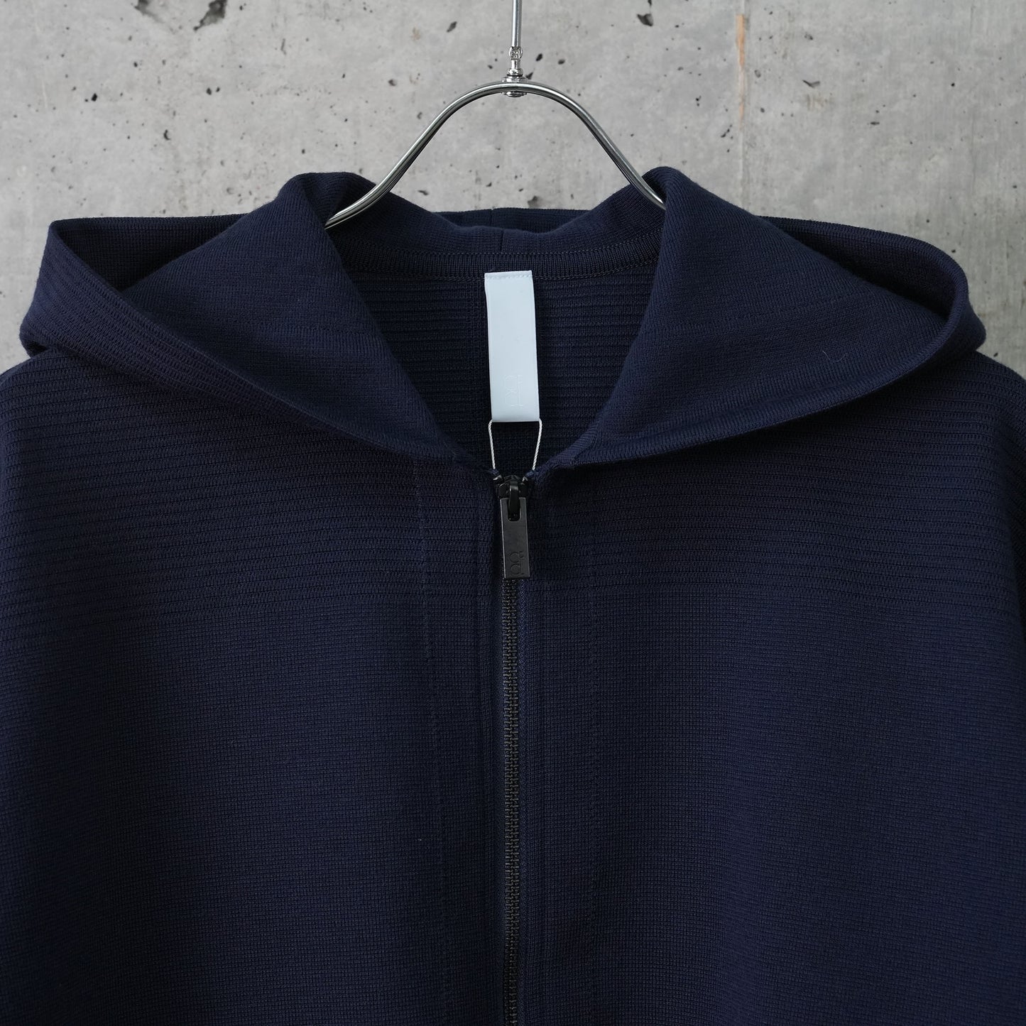 TW MILAN RIB CROPPED HOODIE JACKET / NAVY