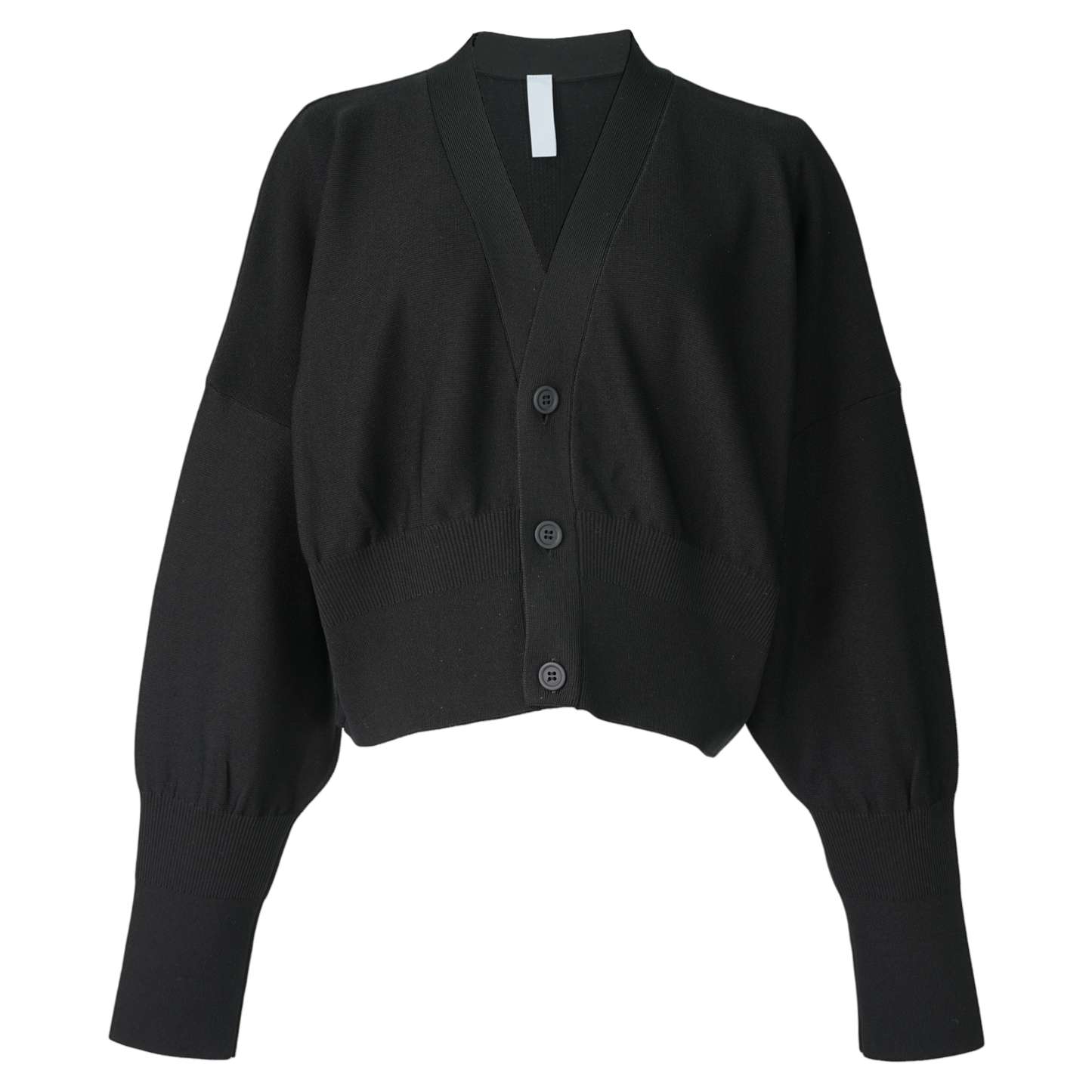 BS GARTER CROPPED CARDIGAN / BLACK