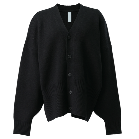 WOOL MILAN CARDIGAN / BLACK