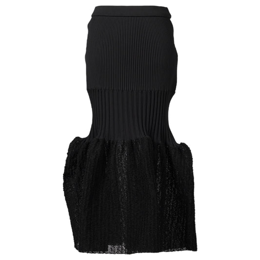 FLUTED ORNAMENT MERMAID SKIRT / BLACK