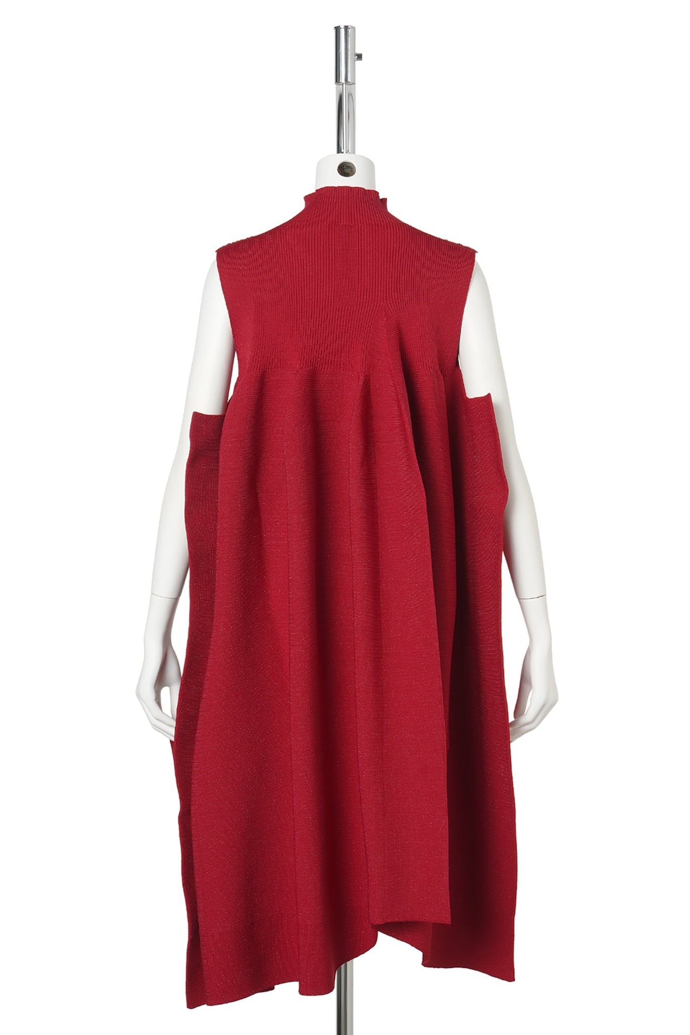 POTTERY CREASE GLITTER-ASYMMETRIC DRESS / 571R:MAROON RED