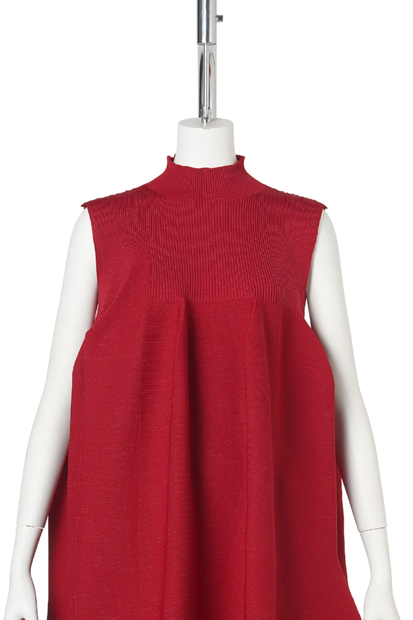 POTTERY CREASE GLITTER-ASYMMETRIC DRESS / 571R:MAROON RED