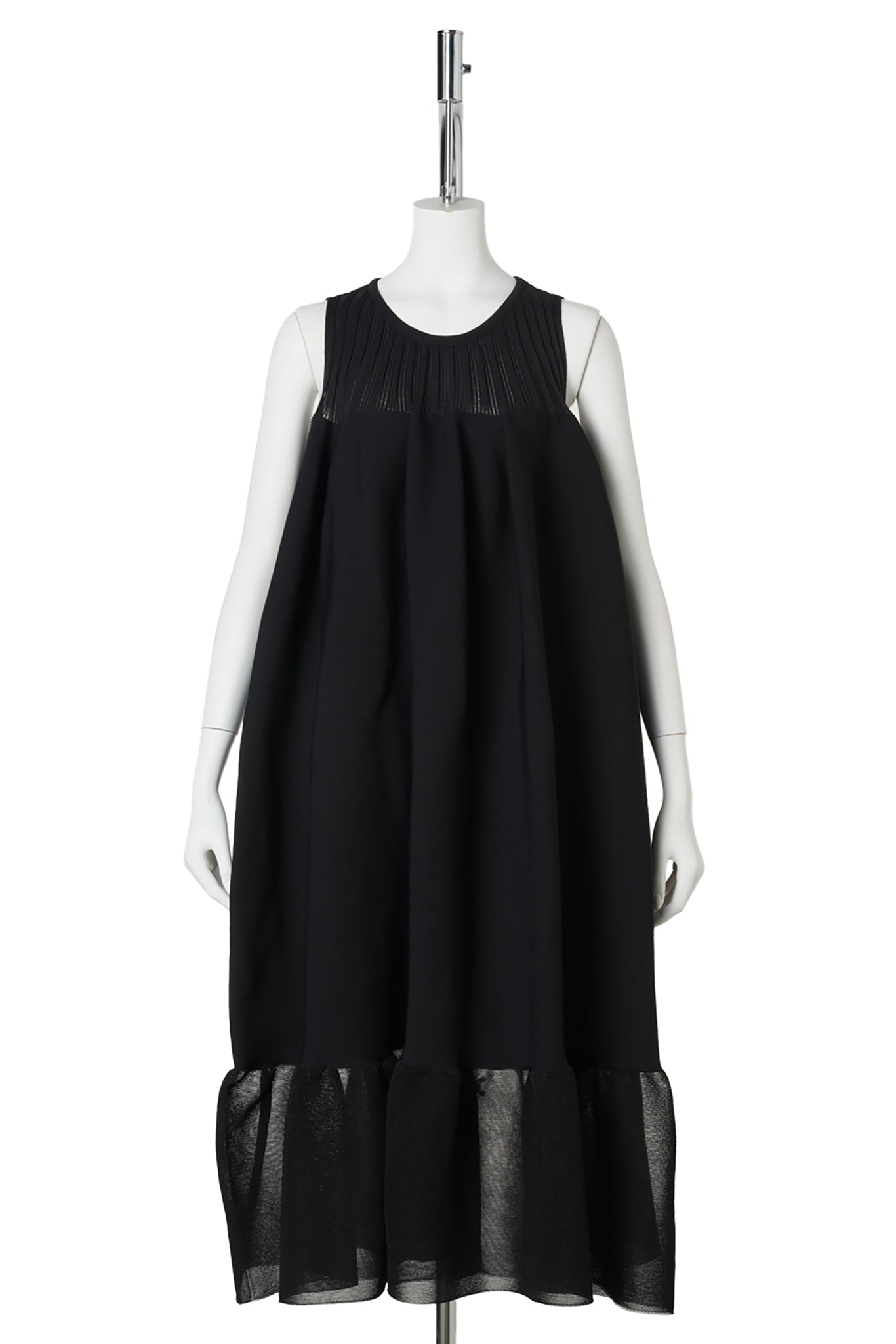 POTTERY LUCENT-SLEEVELESS BUST FLARE DRESS / 119N:BLACK