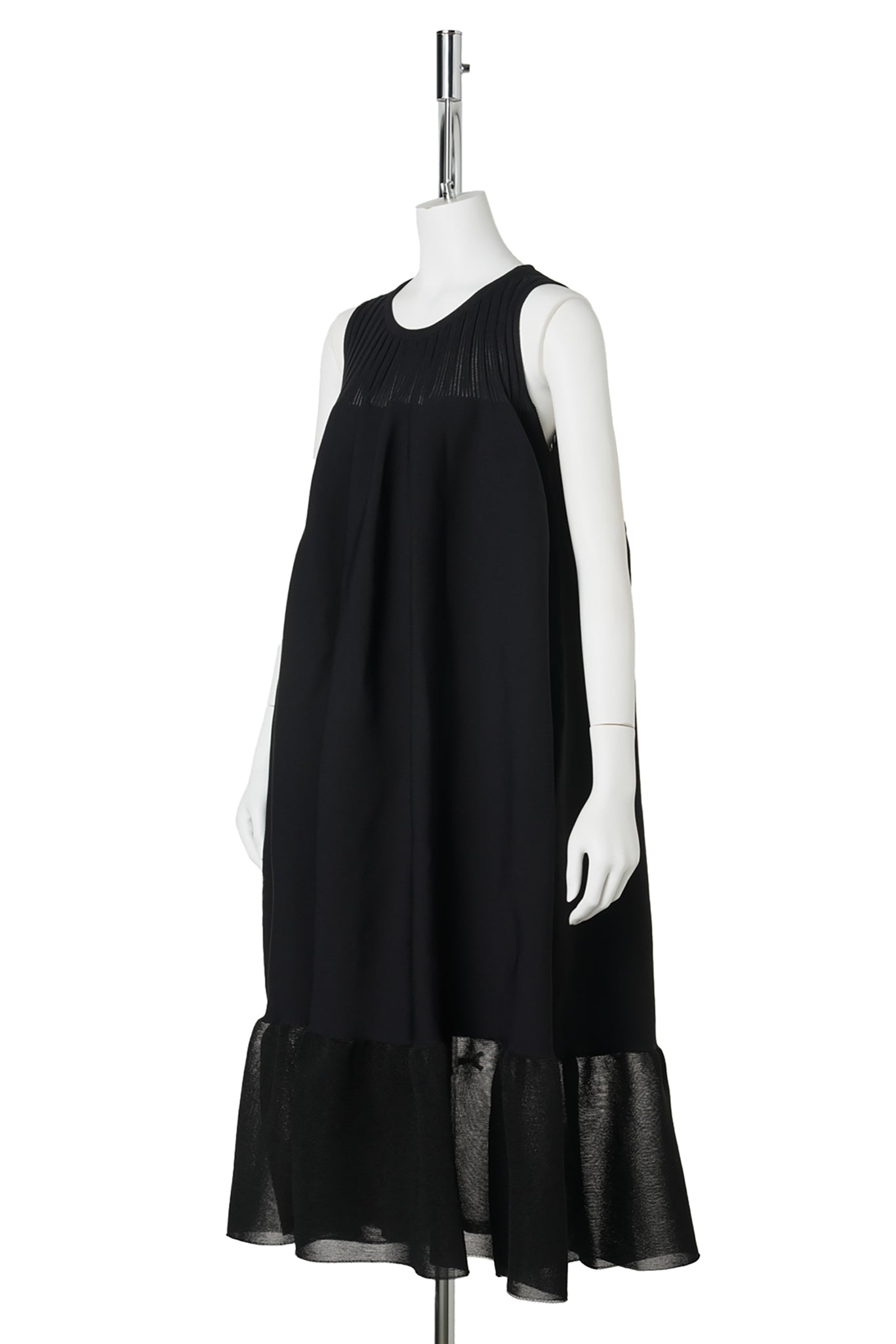 POTTERY LUCENT-SLEEVELESS BUST FLARE DRESS / 119N:BLACK