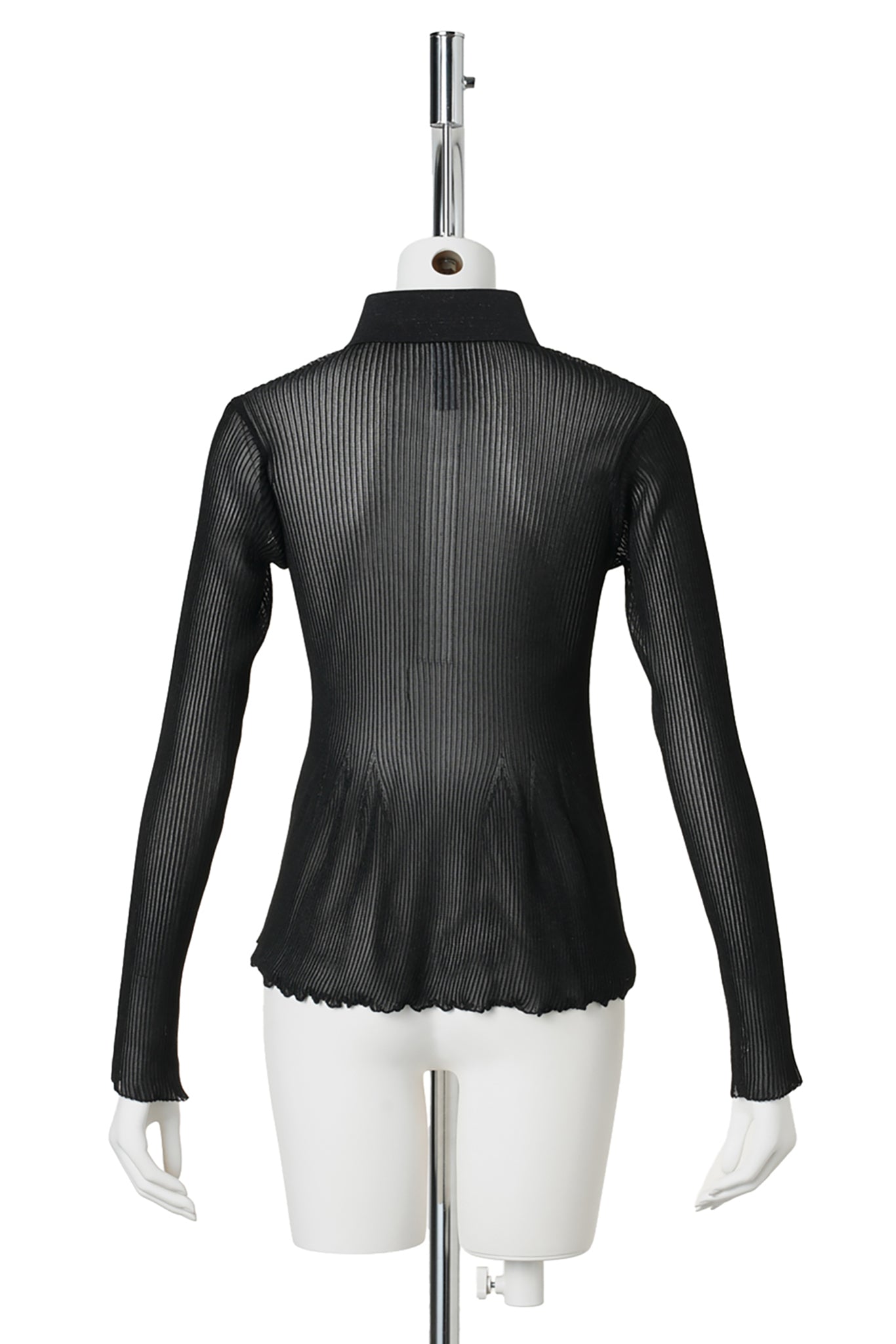 HYPHA LUCENT GLITTER LONG SLEEVE POLO SHIRT / 199K:BLACK BLACK