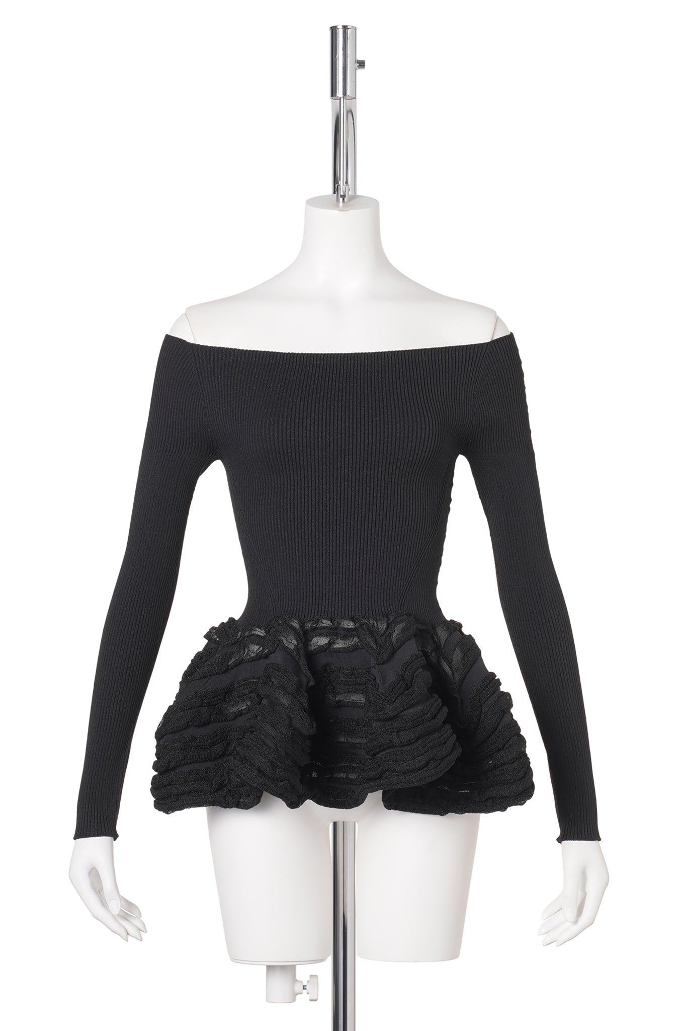 POTTERY HS SWELL GLITTER OFF SHOULDER TOP / 119K:BLACK