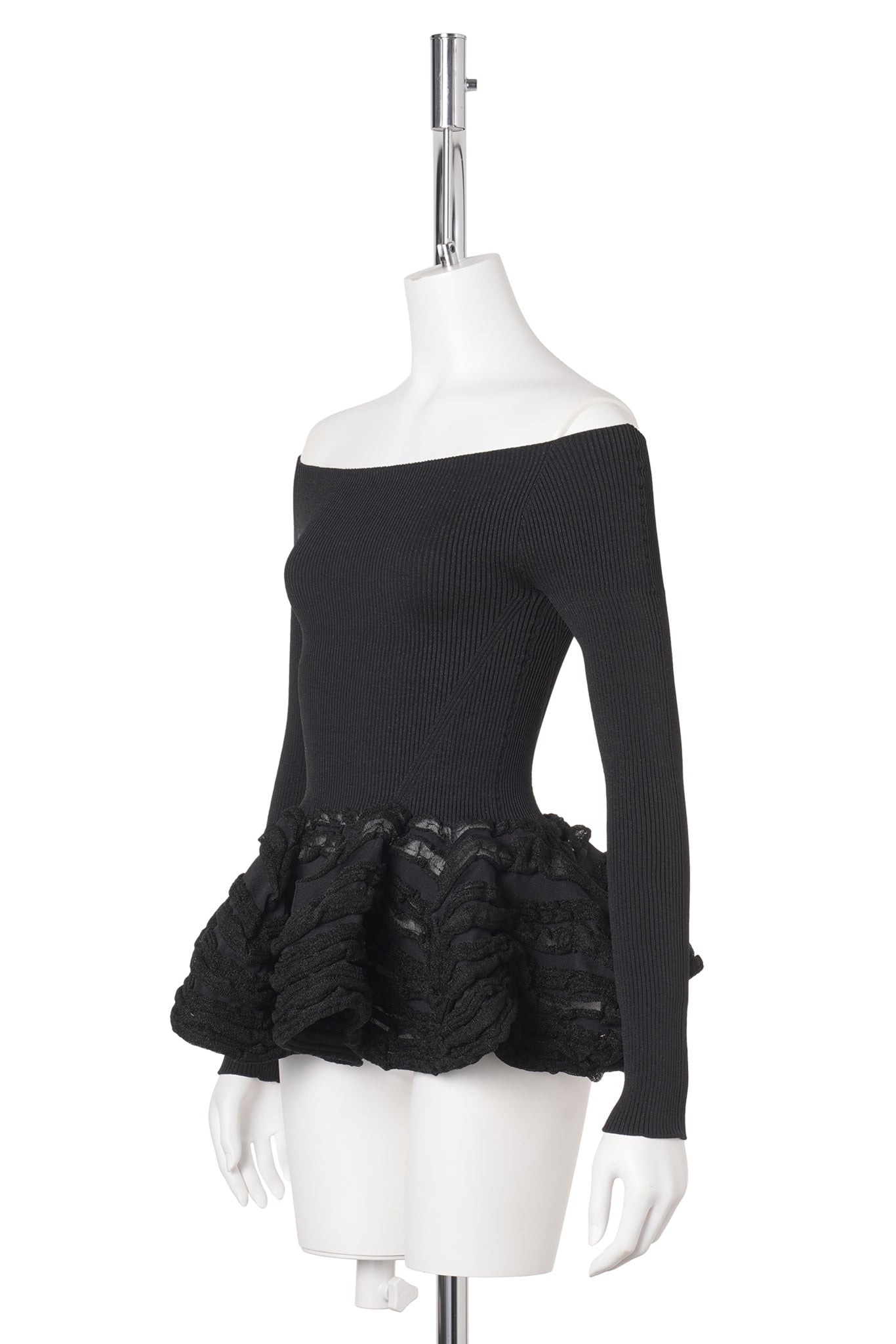 POTTERY HS SWELL GLITTER OFF SHOULDER TOP / 119K:BLACK